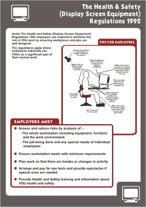 display screens regulations poster