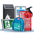 sign frames, first aid kits, fire equipment, smoking control