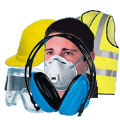 Goggles, ear protection, high visibility, hard hats