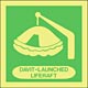 davit launched liferaft  safety sign