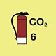 fire extinguisher co6  safety sign