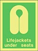 lifejackets under seats  safety sign