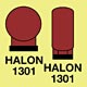halon bottles in protected area  safety sign