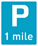 DOT No 2501 Parking X miles ahead  safety sign