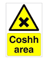 Coshh area sign  safety sign