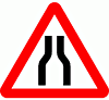DOT No 516   Road Narrows Ahead  safety sign