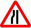 DOT No 517   Road Narrows on left ahead  safety sign