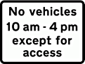 DOT NO 618.1 No vehicles  safety sign