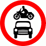 DOT No 619  All vehicles prohibited  safety sign