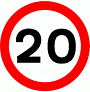DOT No 670 Maximum Speed 20mph  safety sign