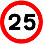 DOT No 670 Maximum Speed 25mph  safety sign