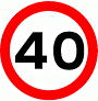 DOT No 670 Maximum Speed 40mph  safety sign