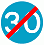 DOT No 673  Minimum Speed 30mph ends  safety sign