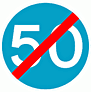 DOT No 673 Minimum Speed 50mph ends  safety sign