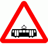 DOT No 772 Tramcars Crossing Ahead  safety sign