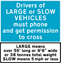 DOT NO 784 Large vehicles  safety sign