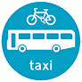 DOT No 953 Buses cycle taxi route only  safety sign