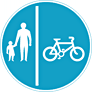 DOT No 957-L Seperate Route For Cyclists and Pedestrians  safety sign