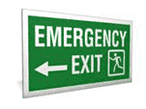 Acrylic emergency exit left sign  safety sign