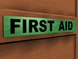 Acrylic first aid sign  safety sign