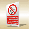 Aluminium smoking legislation sign  safety sign
