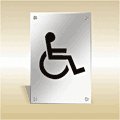 Anodised aluminium Disabled pictogram  safety sign