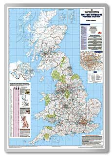 Giant British Isles Postcode Area Map  safety sign