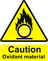 Caution Oxidant Material  safety sign