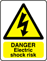 Danger Electric shock risk sign  safety sign