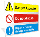 Danger asbestos sign  safety sign