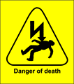 Danger of death  safety sign