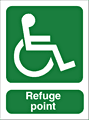 Disabled refuge point  safety sign