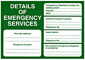 Emergency Services Details  safety sign