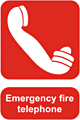 Emergency fire telephone  safety sign