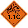 Explosive Hazchem 1.1C  safety sign