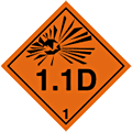 Explosive Hazchem 1.1D  safety sign