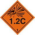 Explosive Hazchem 1.2C  safety sign