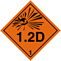 Explosive Hazchem 1.2D  safety sign