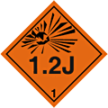 Explosive Hazchem 1.2J  safety sign