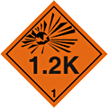 Explosive Hazchem 1.2K  safety sign