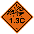Explosive Hazchem 1.3C  safety sign