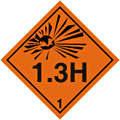 Explosive Hazchem 1.3H  safety sign