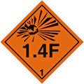 Explosive Hazchem 1.4F  safety sign
