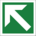 Fire exit diagonal arrow sign  safety sign