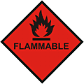 Flammable Hazchem  safety sign
