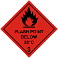 Flashpoint Hazchem  safety sign