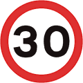Foamboard 30mph speed limit sign  safety sign