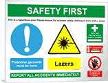 Lab multisign lazers  safety sign