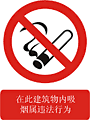 Mandarin no smoking  safety sign