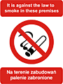 Polish English no smoking  safety sign